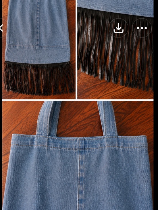 One x OneTeaspoon Handbags - ONE X ONETEASPOON Fringed Denim Tote Bag EUC